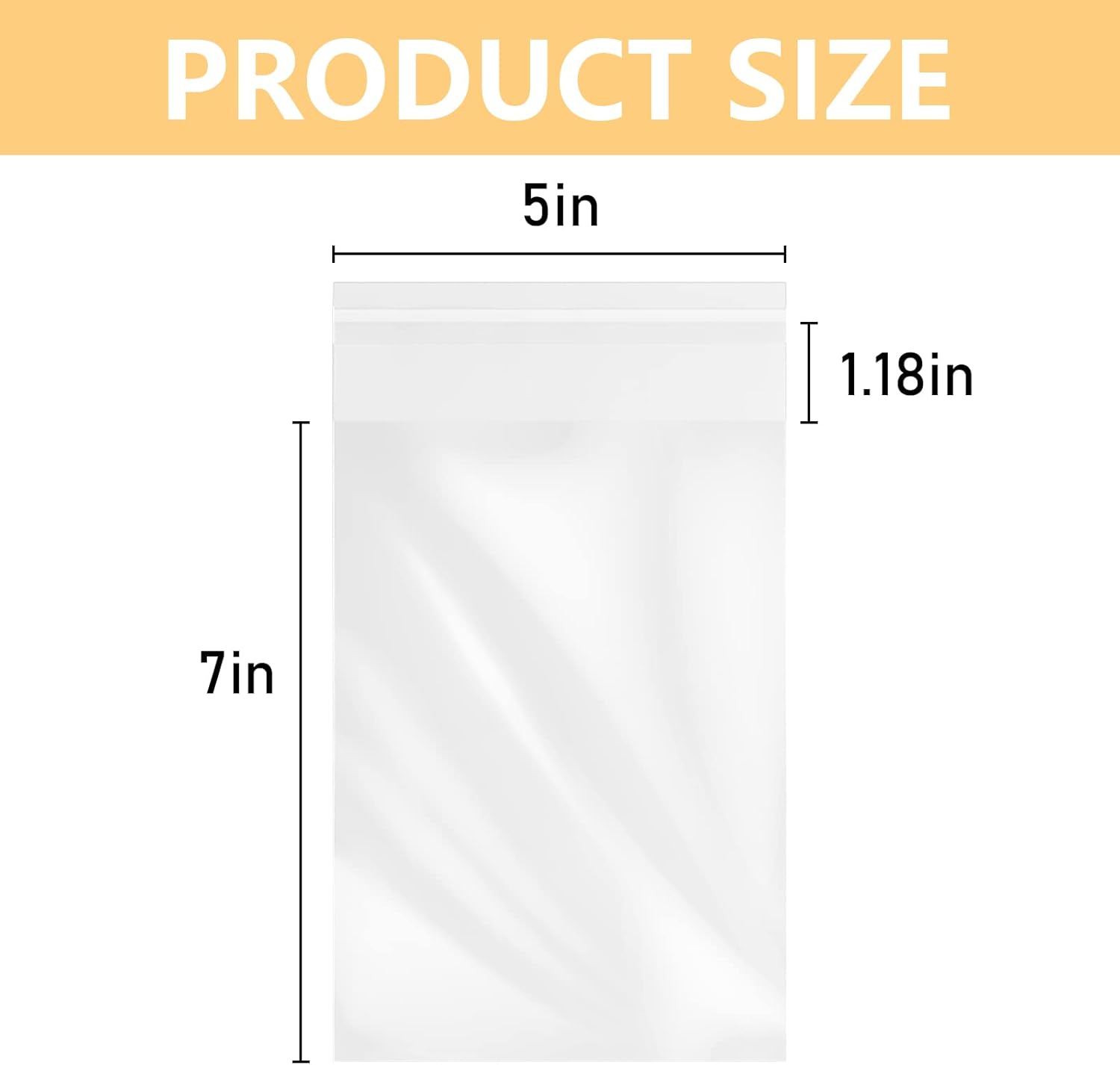 MoloTAR 200 Pcs 5x7 Clear Resealable Cello Bags