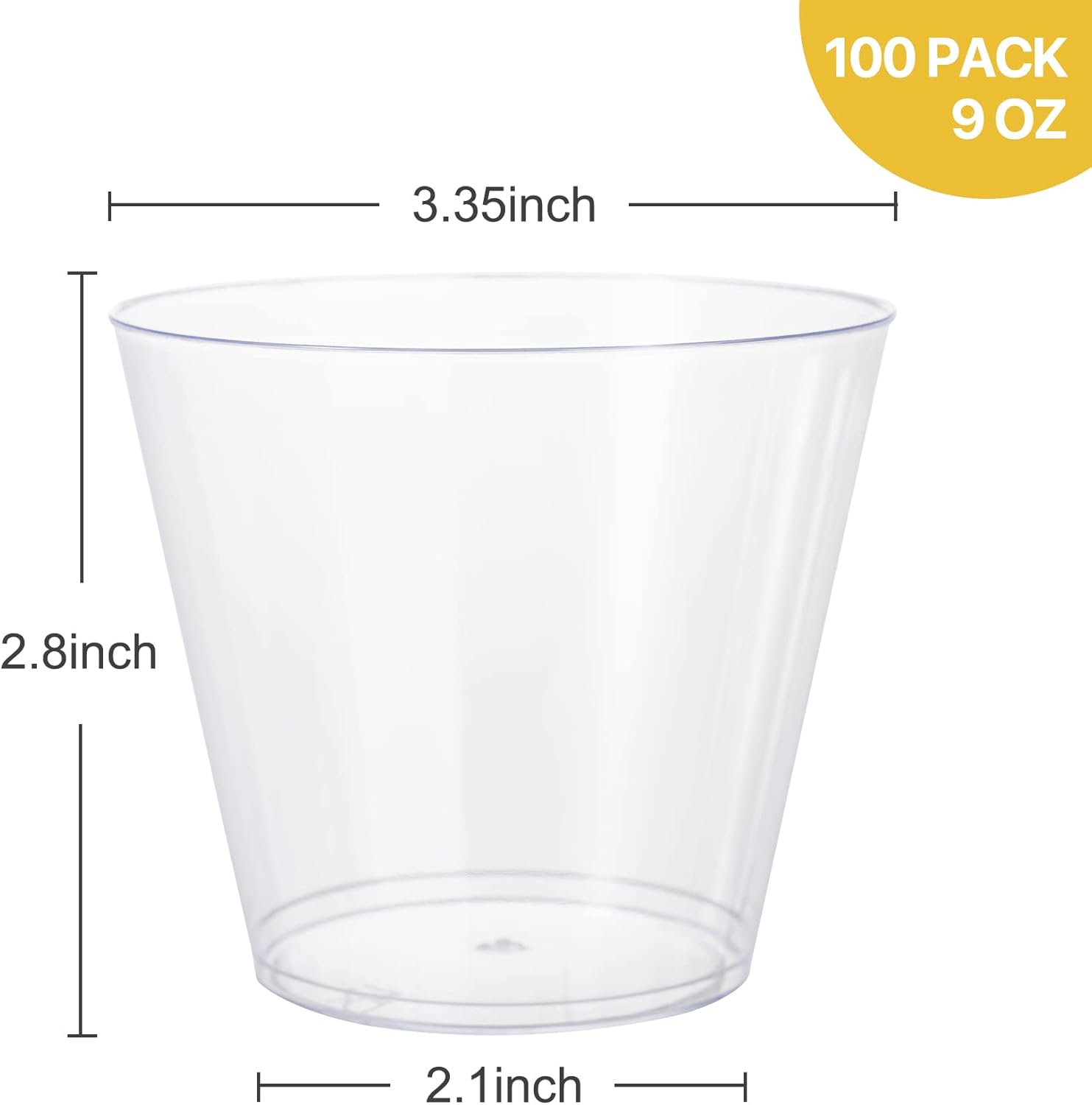 N9R 100PCS Clear Plastic Cups 9oz for Parties