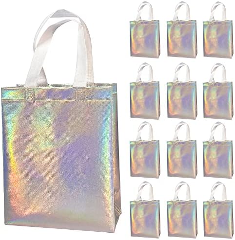 12 Pcs Non-Woven Reusable Gift Bags With Handles 8x4x10 Inch