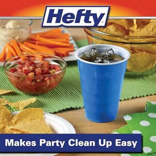 Hefty Party On Disposable Plastic Cups 18 Oz 120 Count