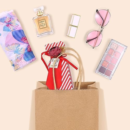 GSSUSA Brown Gift Bags 525x375x8 20Pcs With Handles