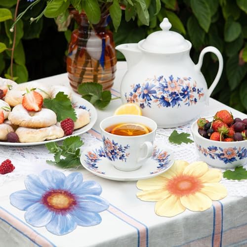 Qilery 100 Pcs Flower Shaped Napkins for Parties