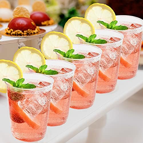 FOCUSLINE 10 Oz Clear Plastic Cups 100 Count
