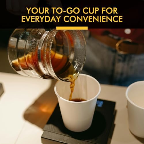 RACETOP 8 oz Disposable Coffee Cups 500 Pack