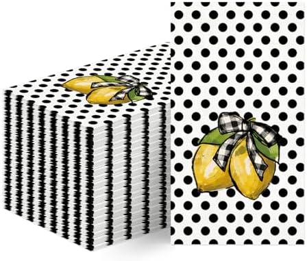 TAJWE 100 Count Black Polka Dots Disposable Napkins
