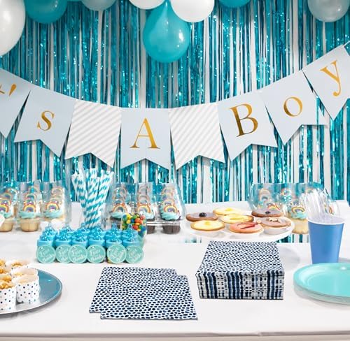 Gift Boutique 100 Pc Blue Dot Disposable Napkins for Parties