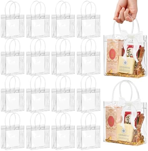 Jutieuo 16 Pack Clear Gift Bags with Handles