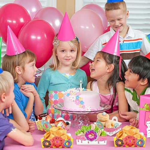 Donut Shaped Paper Snack Bowls 24pcs Birthday Party Decor