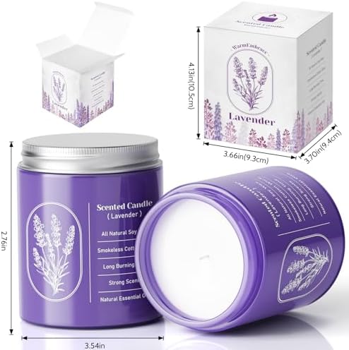 WarmEmbrace Lavender Candle 76 Oz Purple Jar