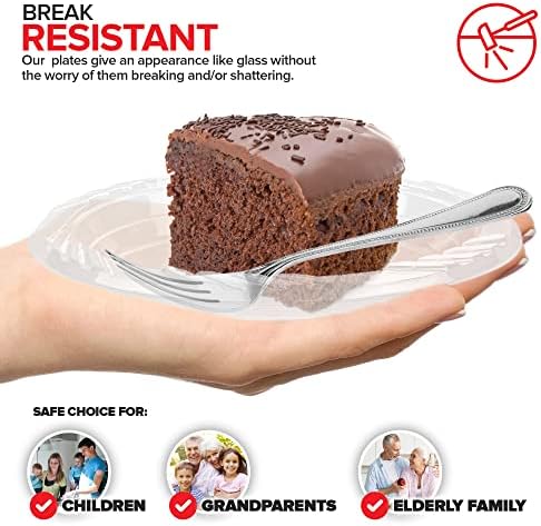 6-inch Clear Plastic Dessert Plates 120 Pack