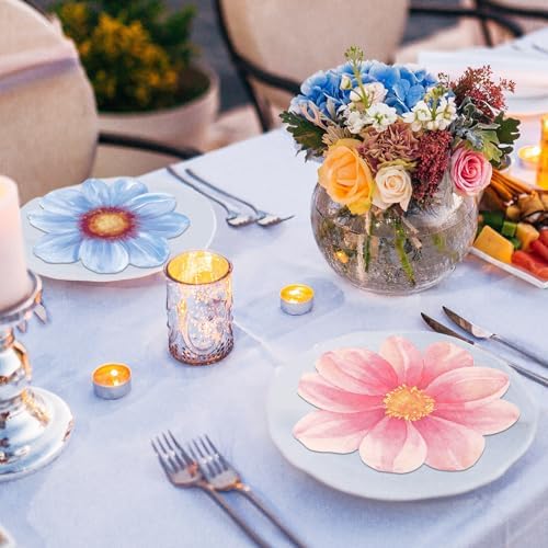 Qilery 100 Pcs Flower Shaped Napkins for Parties