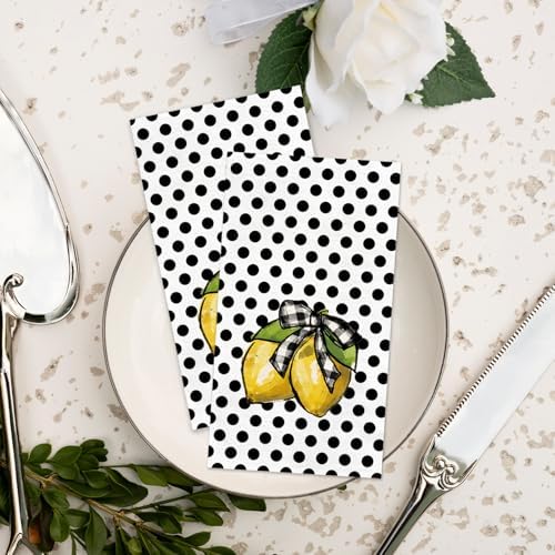 TAJWE 100 Count Black Polka Dots Disposable Napkins