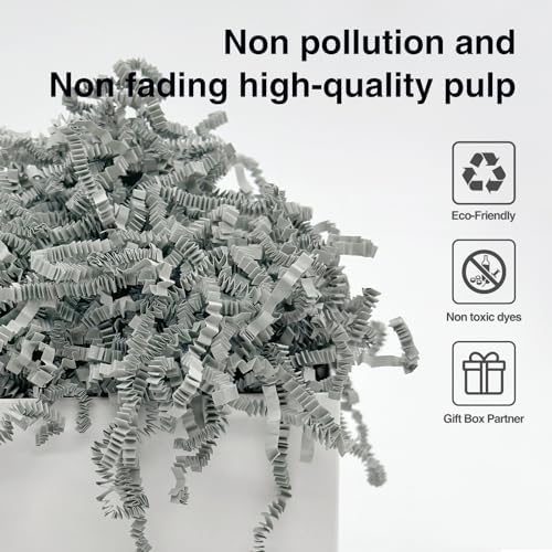 2LB Grey Crinkle Paper Shred Filler for Gifts