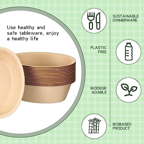 Dandat 6 Oz 250 Pack Disposable Paper Bowls