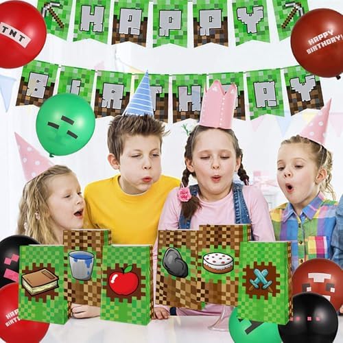 24 Pack Pixel Design Party Favor Bags for Kids and Adults