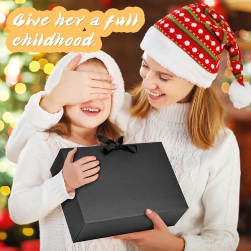 12 Pack Black Gift Boxes with Lids for Groomsmen Proposal