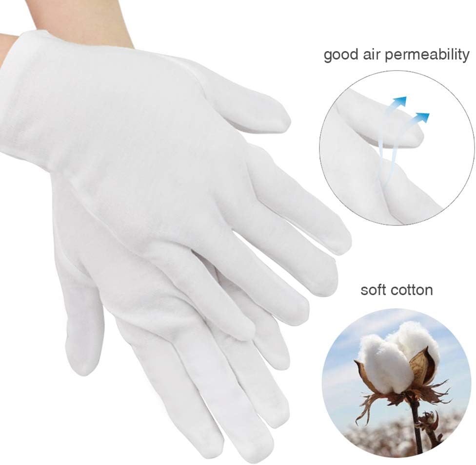 16 Pairs White Cotton Household Gloves for General Use