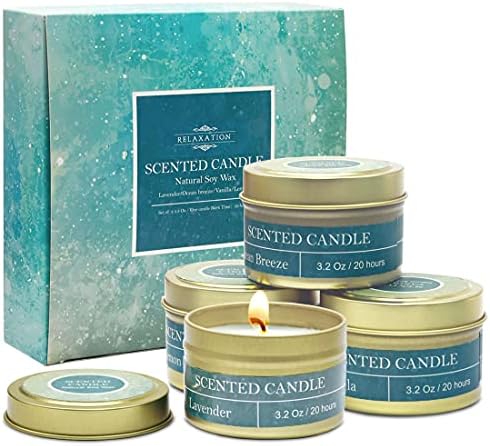 DEYBBY Natural Soy Wax Candles 4 Pack Gift Set