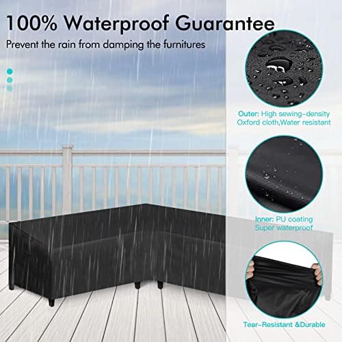 WLEAFJ L-Shaped Sectional Sofa Cover Waterproof Heavy Duty