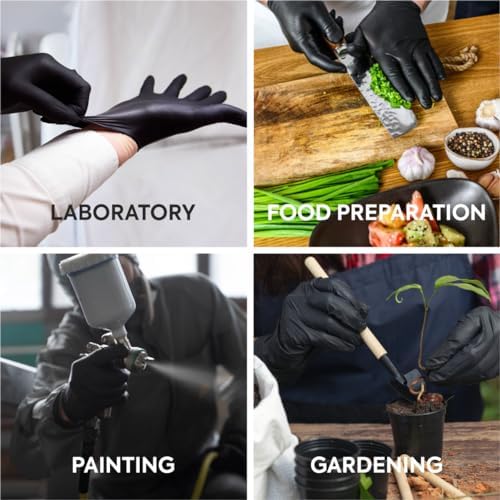 RADGER Premium Black Nitrile Gloves 4 Mil Thick