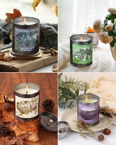 Scented Candles for Home 8oz Soy Candle 50H Burn Sea Salt Sage