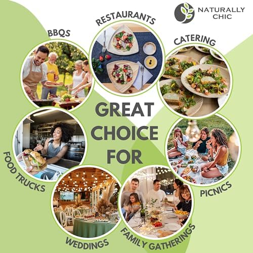Naturally Chic Palm Leaf Plates 50-Pack 10 7 Inch Square