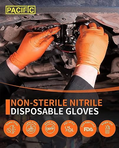 PACIFIC PPE Strength Nitrile Gloves 8 Mil Diamond Texture