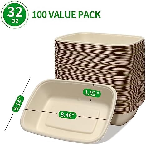 Bloomoon 100 Pack 32 oz Large Paper Bowls
