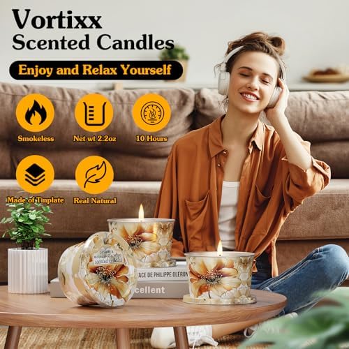 3-Pack Aromatherapy Candle Set Travel Size Jasmine Musk Sandalwood