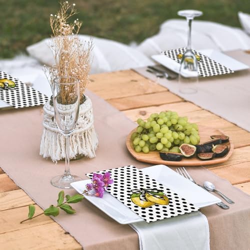 TAJWE 100 Count Black Polka Dots Disposable Napkins