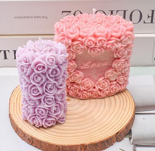 Rose Flower Clusters Aesthetic Scented Candle in Gift Box