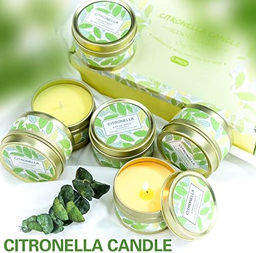 SCENTORINI Citronella Candles Outdoor Gift Set 6 Pack