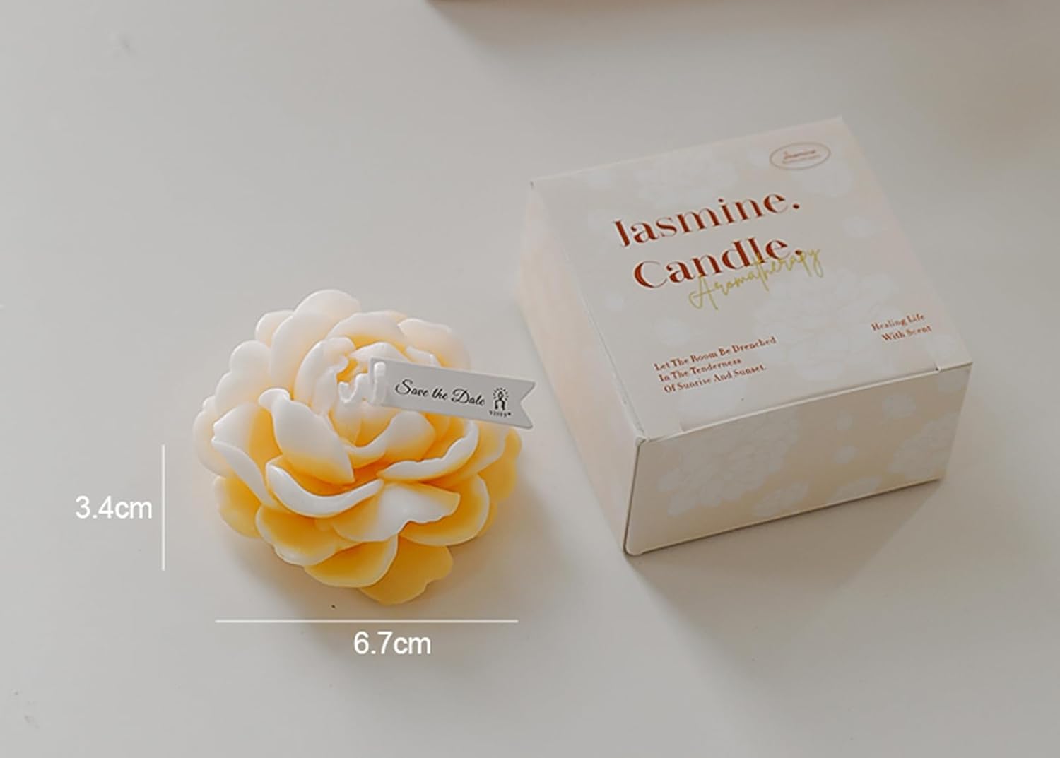 Jasmine Flower Shape Scented Candle in Yellow