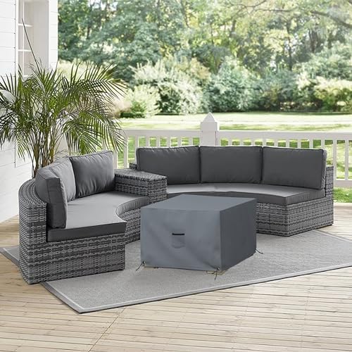 Covers All Outdoor Ottoman Cover Gray 23x23x18