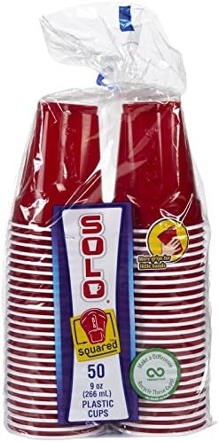 Solo Plastic Party Cups Red 9 oz 50 ct