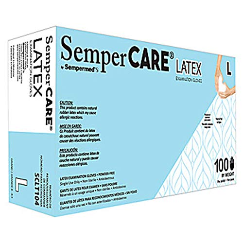 Sempermed Care Latex Glove Powder-Free Textured M 100 Pack