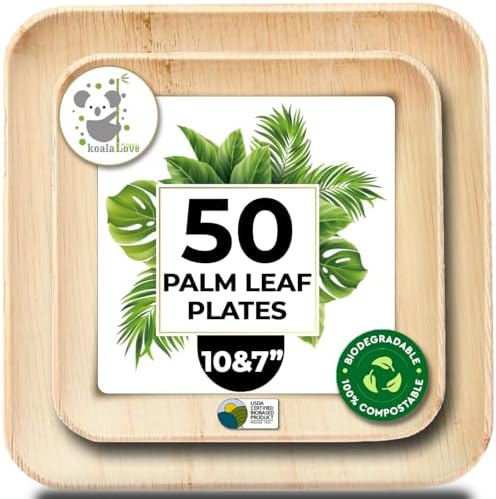 Koala Love Bamboo Paper Plates 10 Inch 7 Inch Eco Compostable
