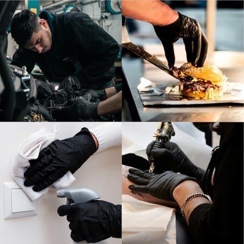 Humboldts Secret Black Nitrile Gloves Disposable Latex Free Powder Free