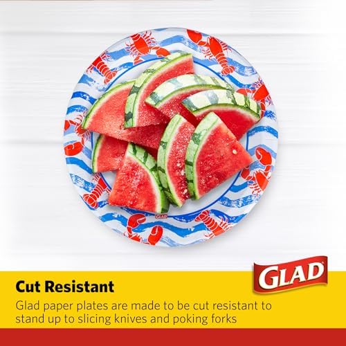 Glad Round Disposable Paper Plates 10 Inch 50 Count