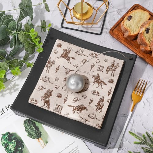 Western Cowboy Brown Paper Napkins 50Pcs Set