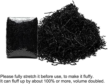 Mefleet 12 LB Black Crinkle Paper Shred for Gift Box Filler