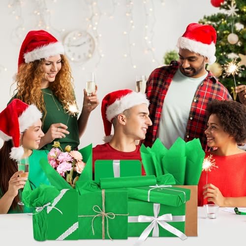 Bouiexye 120 Sheet Green Tissue Paper for Wrapping and Crafting