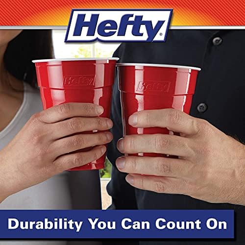 Hefty Party On Disposable Plastic Cups Red 18 Ounce 150 Total