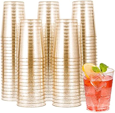 JOLLY CHEF 100 Pack 10 Oz Gold Plastic Cups