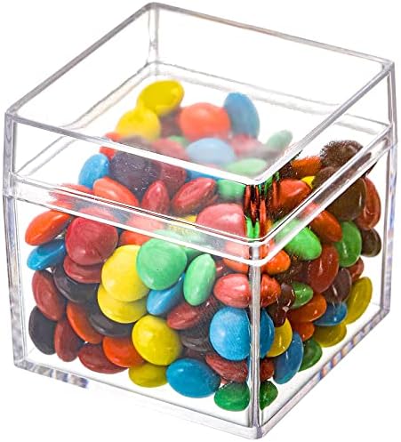 Okllen 36 Pack Acrylic Square Gift Boxes with Lids 2x2x2 Inches