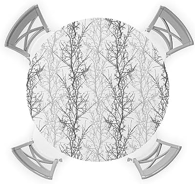 Tree Branch Waterproof Round Table Cover for Indoor Outdoor Use