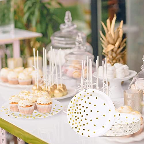 Gold Dot Paper Dessert Plates 50 Count Party Supplies