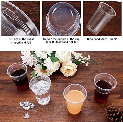 100 Pack 12 Oz Clear Plastic Cups for Home Office Outdoors