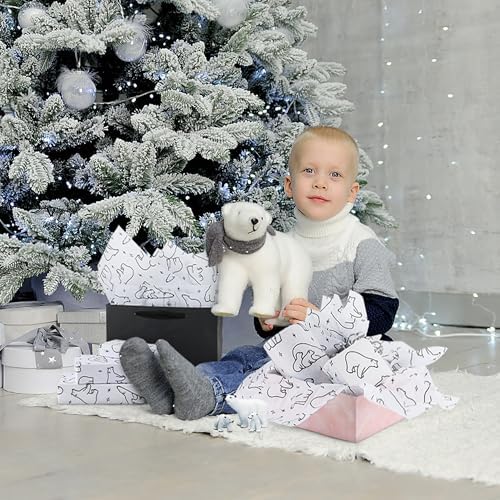 MR FIVE 100 Sheets Black Polar Bear Tissue Paper Bulk