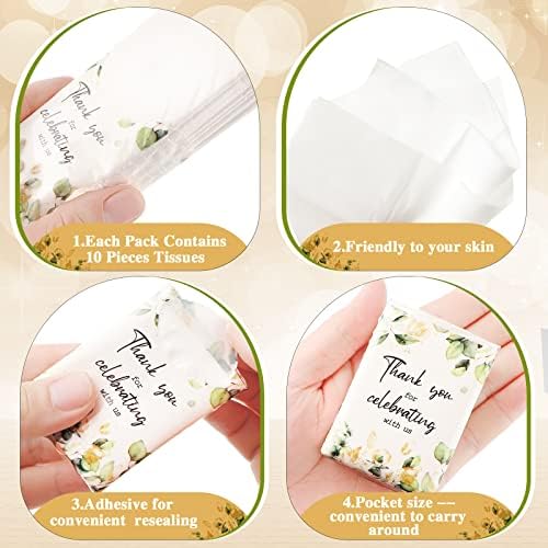 100 Pcs Eucalyptus Pocket Wedding Tissues